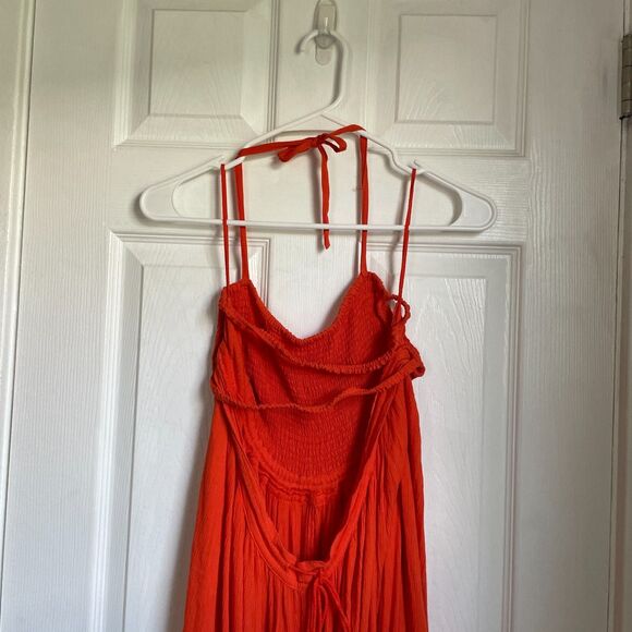 Free People Endless Summer Extratropical Maxi Dress Size Small Orange - Picture 10 of 13